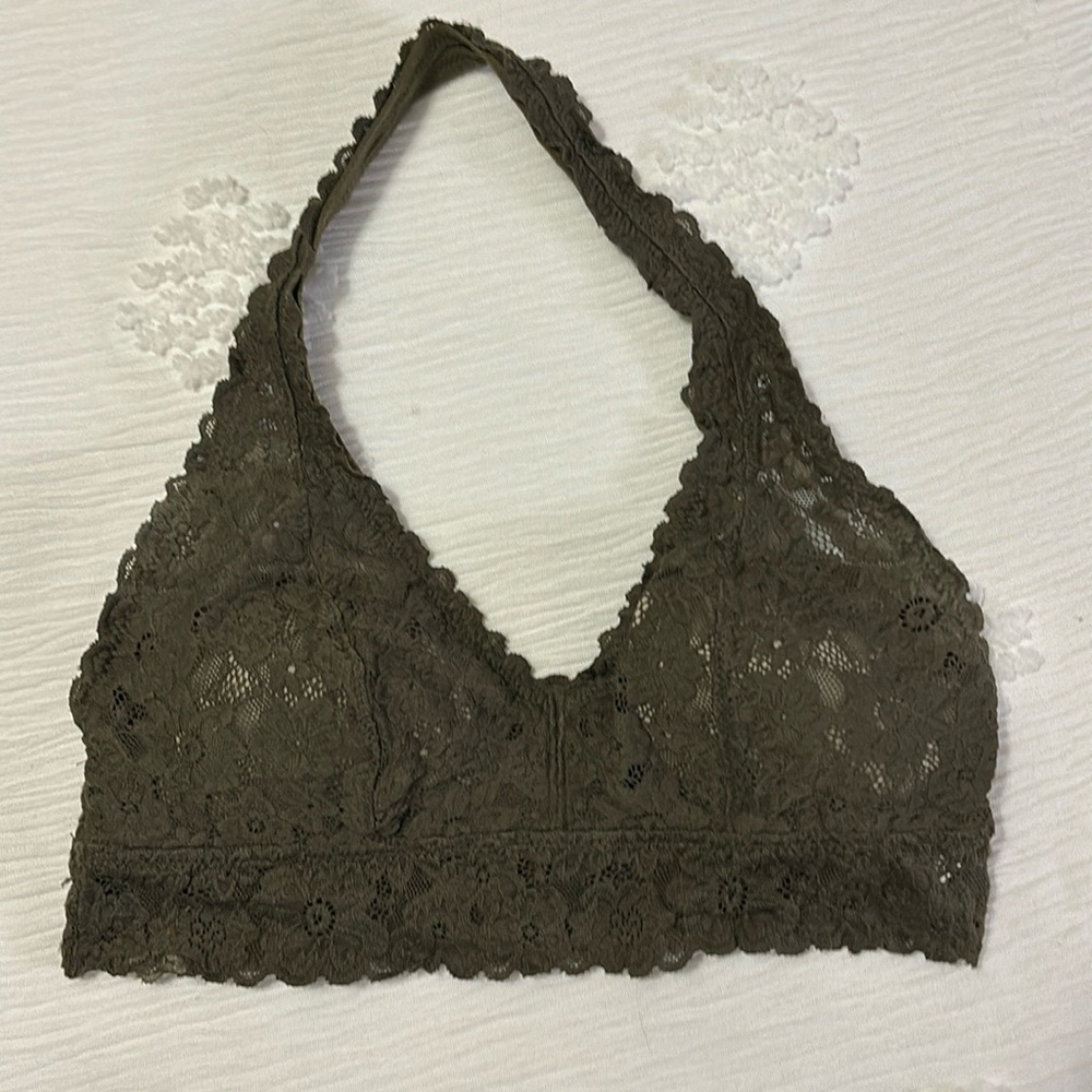 Olive Aerie Halter Bralette - Medium (D)